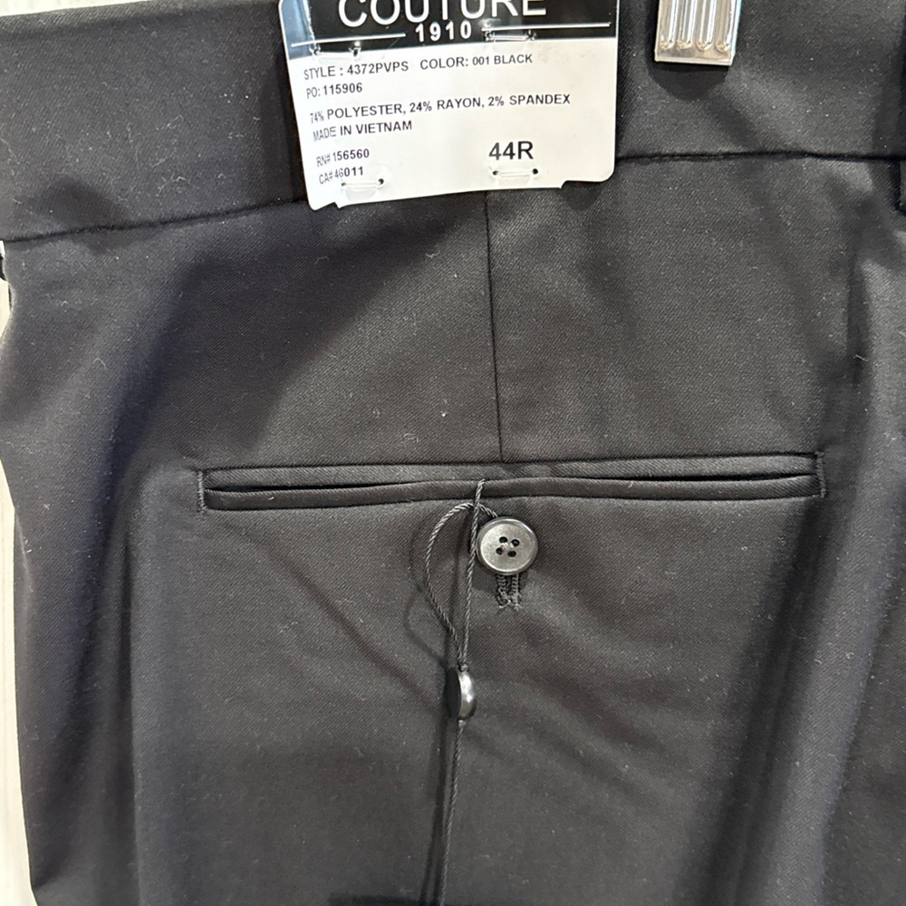 Men’s couture 1910 Black Dress Pants size 44 flex fit band up to 2 sizes